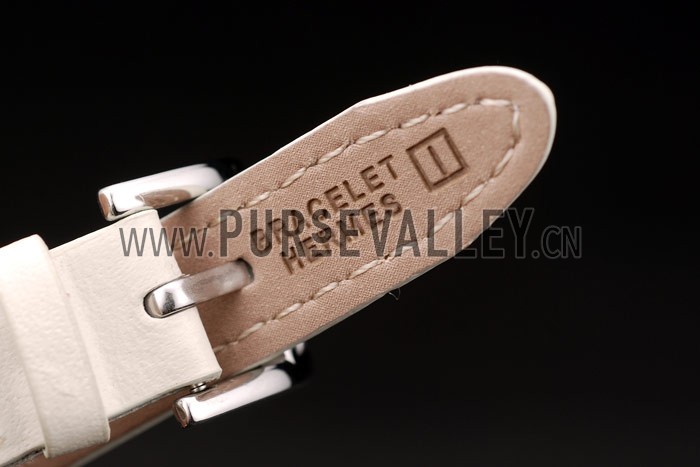 Hermes Classic MOP Dial White Elongated Leather Strap