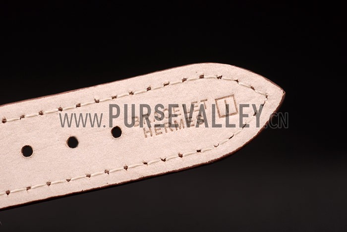 Hermes Classic MOP Dial Brown Leather Strap