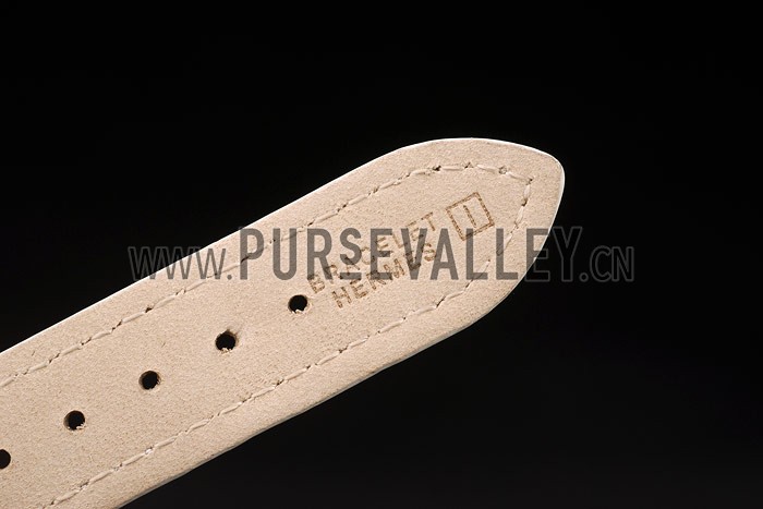 Hermes Classic MOP Dial White Leather Strap