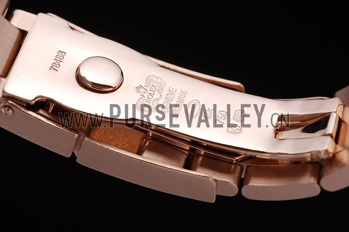 Rolex Daytona Rose Gold Plated Stainless Steel Bezel Rose Gold Dial