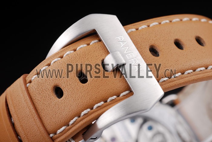 Panerai Radiomir Polished Stainless Steel Case Black Dial Brown Leather Strap 98160