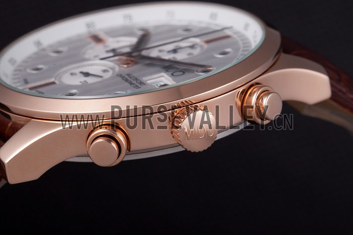 Mido Multifort Brown Croco Leather Strap White Dial 80287