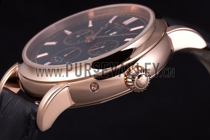 Patek Philippe Grand Complications Rose Gold Bezel Black Croco Strap 80292