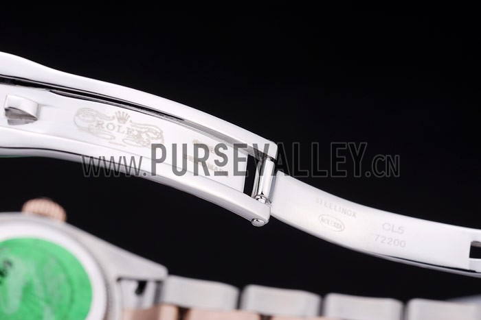 Rolex Datejust Diamonds Rose Gold Polished Bezel Brown Dial 7475