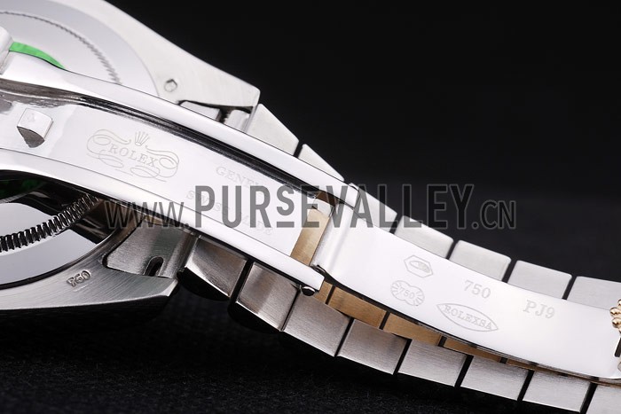 Rolex Datejust Grey Dial Gold Ribbed Bezel 7479