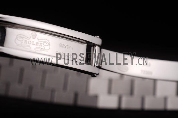 Rolex DateJust Brushed Stainless Steel Diamond Plated Case White Dial Diamond Plated Bezel