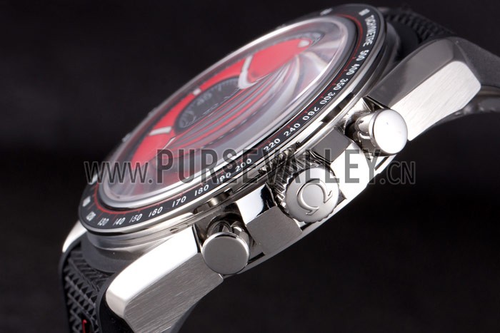 Omega Speedmaster Black Rubber Bracelet Red Dial 801421