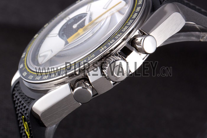 Omega Speedmaster Black Rubber Bracelet White Dial 801422