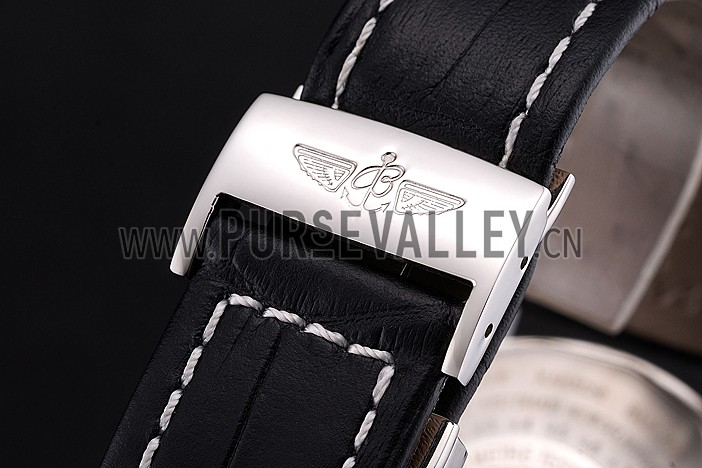 Breitling Certifie Black Leather Strap Black Dial Chronograph 80176