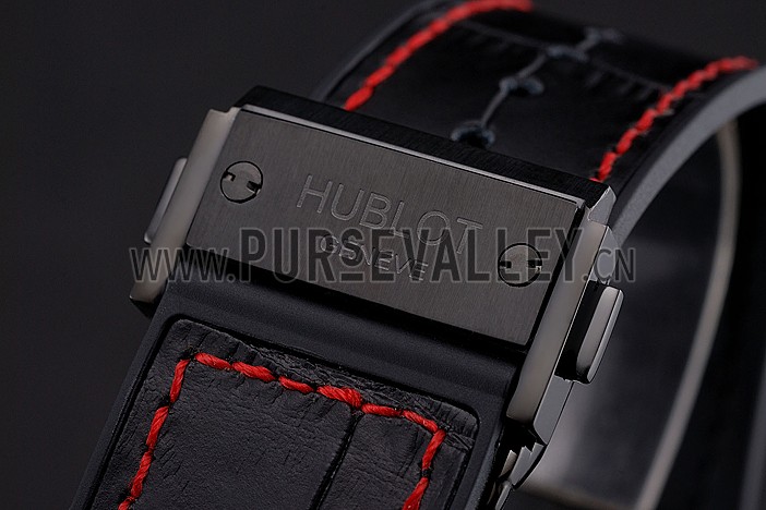 Hublot Big Bang Carbon Dial With Red Markings Carbon Case And Bezel Black Leather Strap 622775