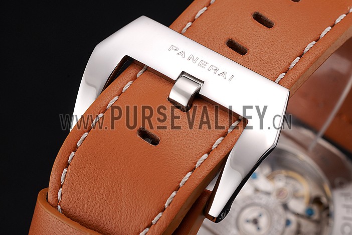 Panerai Radiomir Stainless Steel Bezel Orange Leather Bracelet 622317