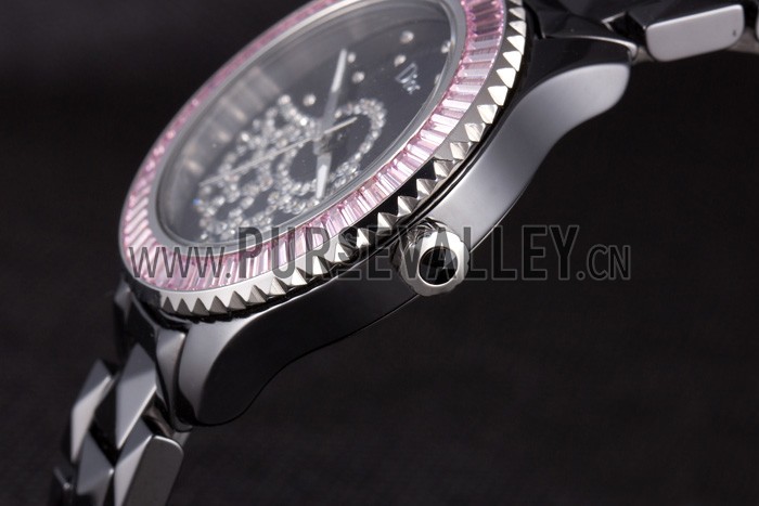 Dior VIII Baguette Cut Pink Diamonds with Diamond Encrusted Dial cd14 621367