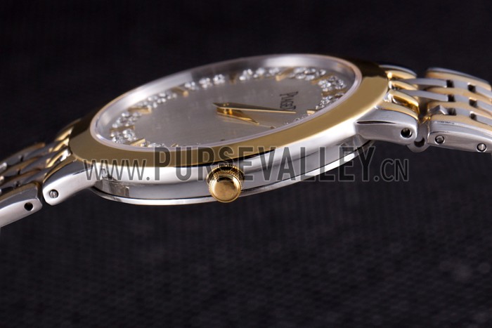 Piaget Traditional Gold Case Double Studded Minute Markers White Dial