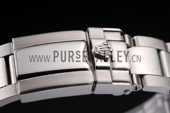 Rolex Daytona Stainless Steel Black Enameled Silver Dial