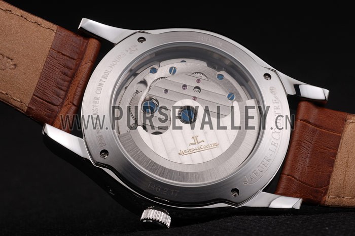 Jaeger Le Coultre Master Control Tourbillon White Dial Brown Leather Strap