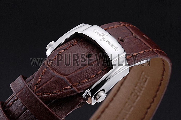 Breguet Classique Grande Complication Tourbillon Silver Case White Dial Brown Leather Strap 622210