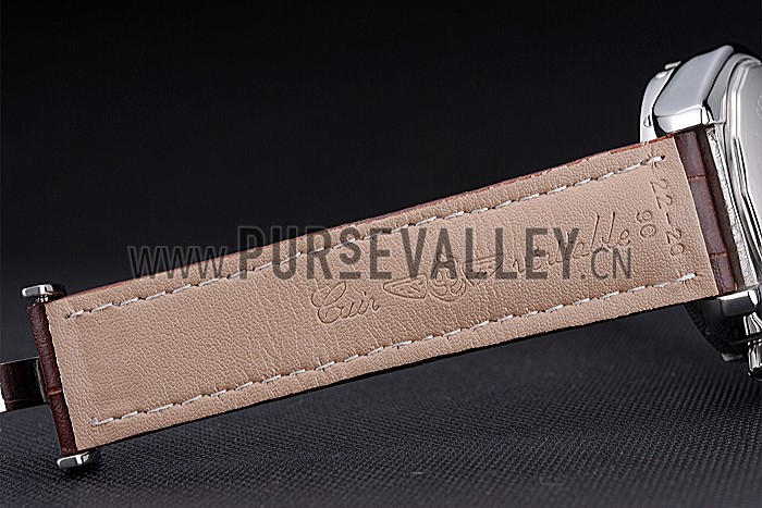 Breitling Chronomat 13 Stainless Steel Case White Dial Brown Leather Bracelet 622239