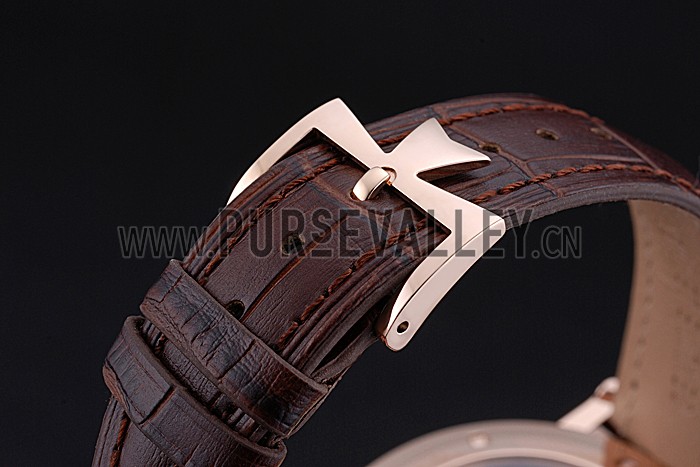 Vacheron Constantin Patrimony Traditionnelle Gold Case Brown Leather Strap 622303