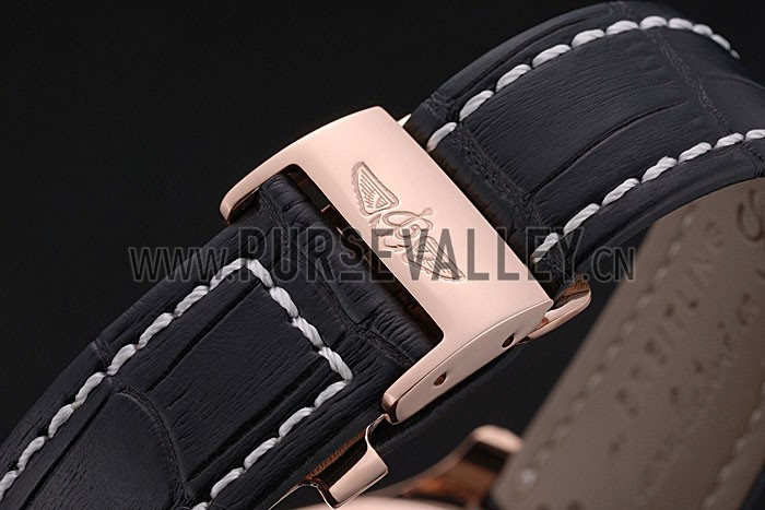 Breitling Navitimer Rosegold Bezek Leather Strap White Dial