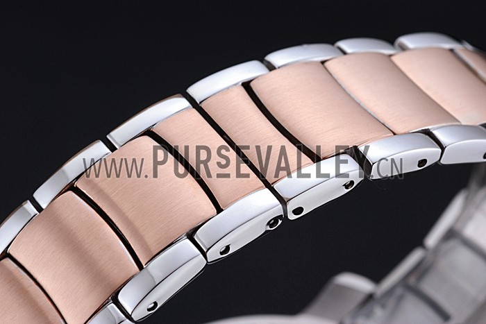 Bvlgari Bvlgari 42mm White Dial Stainless Steel Case Rose Gold Bezel Two Tone Bracelet