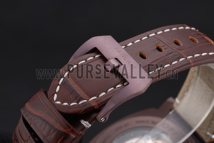 Panerai Luminor Brown Leather Strap Black Dial 80162