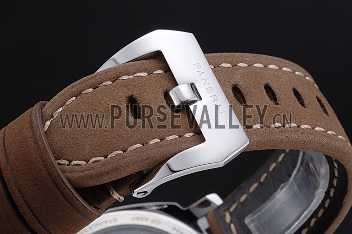 Panerai Luminor Marina Stainless Steel Bezel Khaki Leather Bracelet 622311