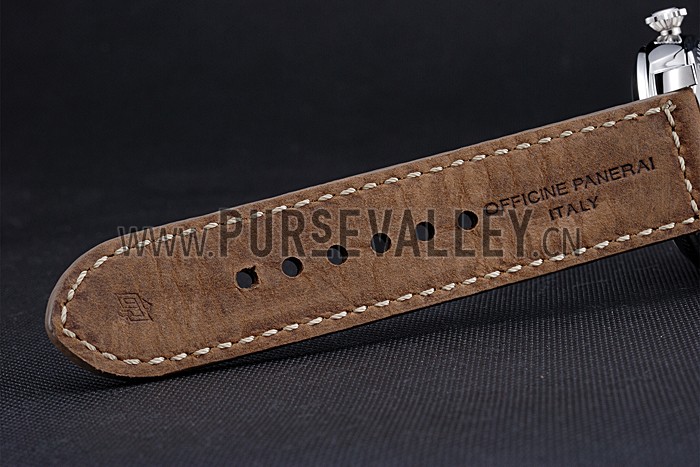 Panerai Luminor Marina Stainless Steel Bezel Khaki Leather Bracelet 622322