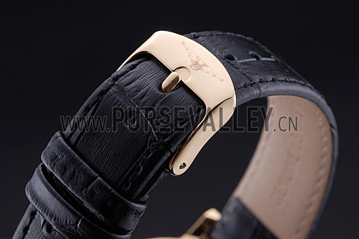 Longines La Grande Classique Round White Dial Gold Case Black Leather Band 622382