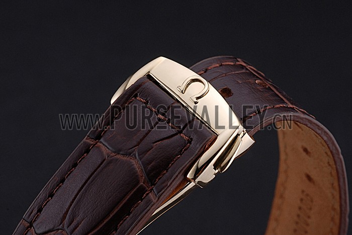 Omega Seamaster Planet Ocean GMT White Dial Gold Case Brown Leather Band 622399