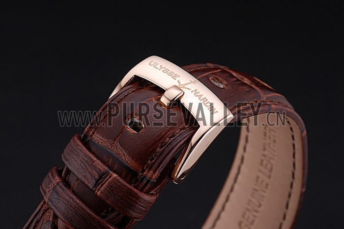 Ulysse Nardin Kremlin Set Gold Case Brown Leather Strap 622424