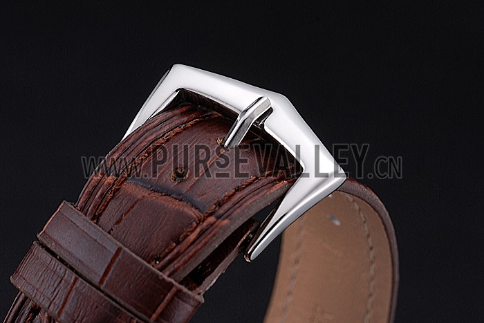 Patek Philippe Grand Complications Stainless Steel Case White Dial Roman Numerals Brown Leather Bracelet 622257