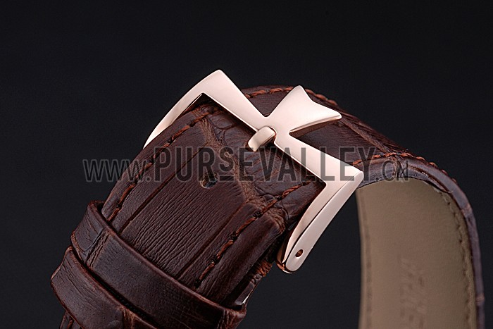 Vacheron Constantin Patrimony Contemporary Gold Case White Dial Brown Leather Strap 622307