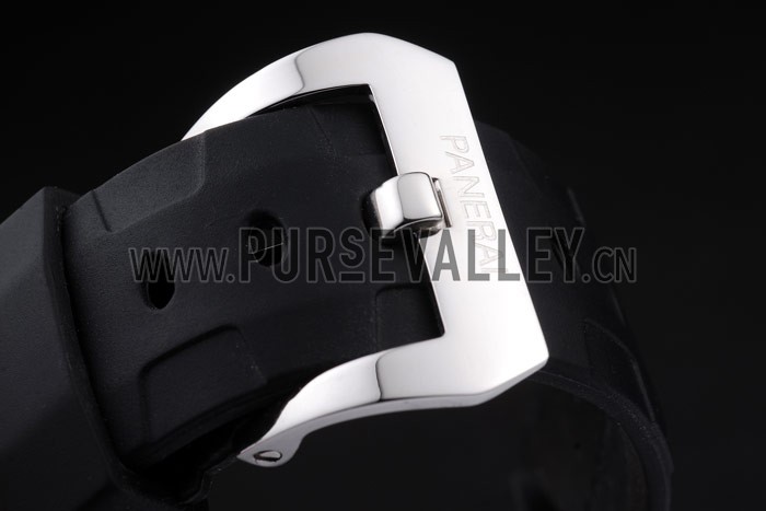 Panerai Luminor Brushed Stainless Steel Case Black Dial Black Rubber Strap 98166