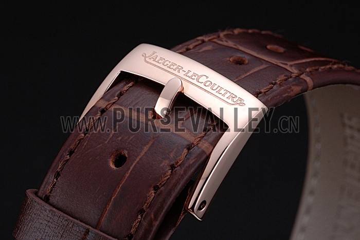 Jaeger LeCoultre Rendez-Vous Brown Dial Brown Leather Strap Rose Gold Diamond Bezel 622084