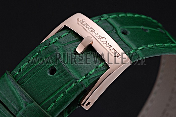 Jaeger LeCoultre Rendez-Vous White Dial Green Leather Strap 622085