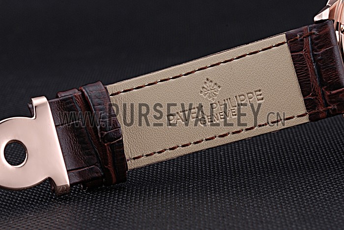 Patek Philippe Geneve Grand Complications Rose Dial Tourbillon Brown Leather Band 622158