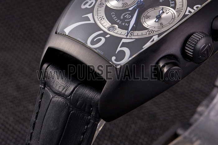 Franck Muller Casablanca White Dial Numbers Black Croco Strap 80302