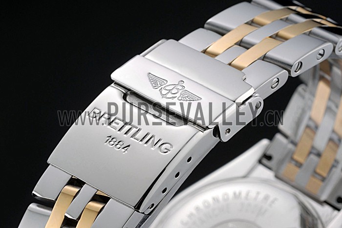 Breitling Chronomat Black Dial Stainless Steel And Gold Bracelet 622429