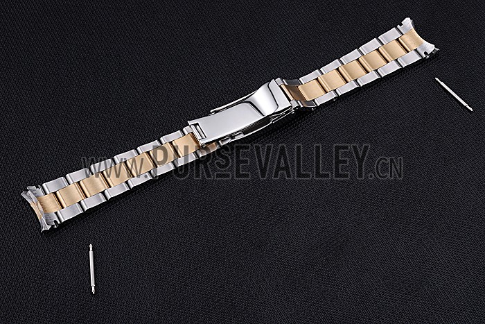 Rolex Plated Yellow Gold and Stainless Steel Link Bracelet 622485