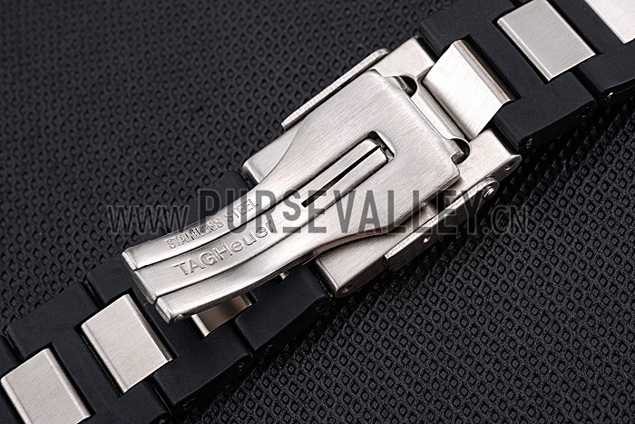 Tag Heuer Plated Stainless Steel and Black Rubber Bracelet 622501