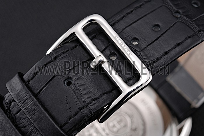 Hermes Classic Croco Leather Strap White Dial 801403