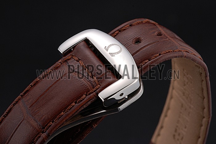 Omega Seamaster Aqua Terra Chronograph Ivory Dial Brown Leather Bracelet 622529