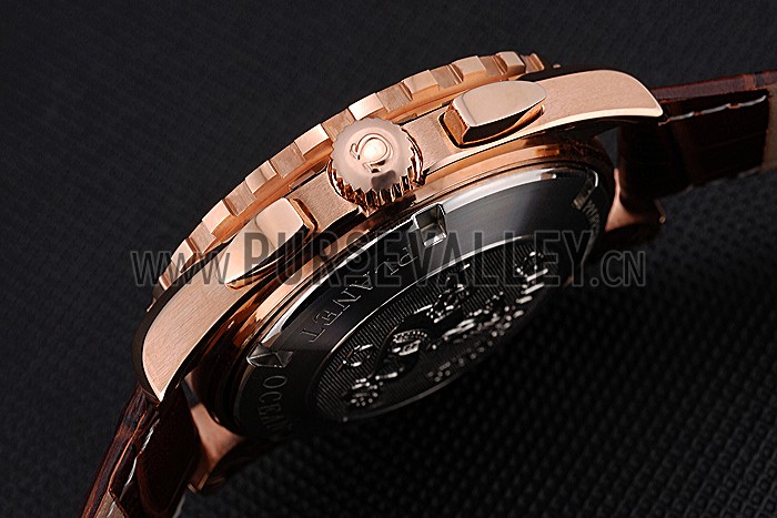 Omega Seamaster Aqua Terra Chrono GMT Teak-Grey Dial Brown Leather Bracelet 622536