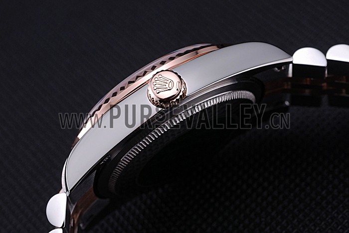 Rolex DateJust Black Dial Stainless Steel and Gold Bracelet 622545