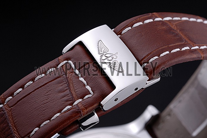 Breitling Chronomat Evolution White Dial Brown Leather Bracelet 622517