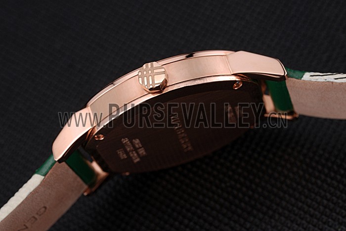 Burberry The City Classic Silver Dial Green Bracelet 622564