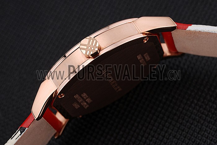Burberry The City Classic Silver Dial Red Bracelet 622567