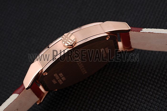 Burberry The City Classic Diamonds Case Silver Dial Red Bracelet 622570