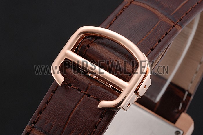 Cartier Tank MC Gold Case Brown Dial Brown Leather Strap 622175