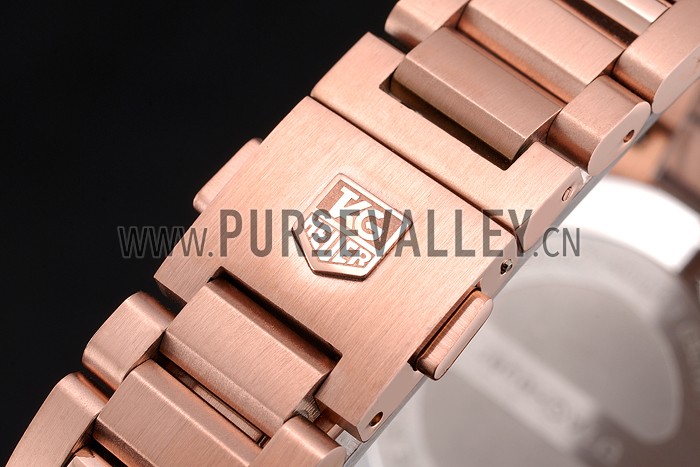 Tag Heuer Grand Carrera Rose Gold Bracelet Black Dial 801438